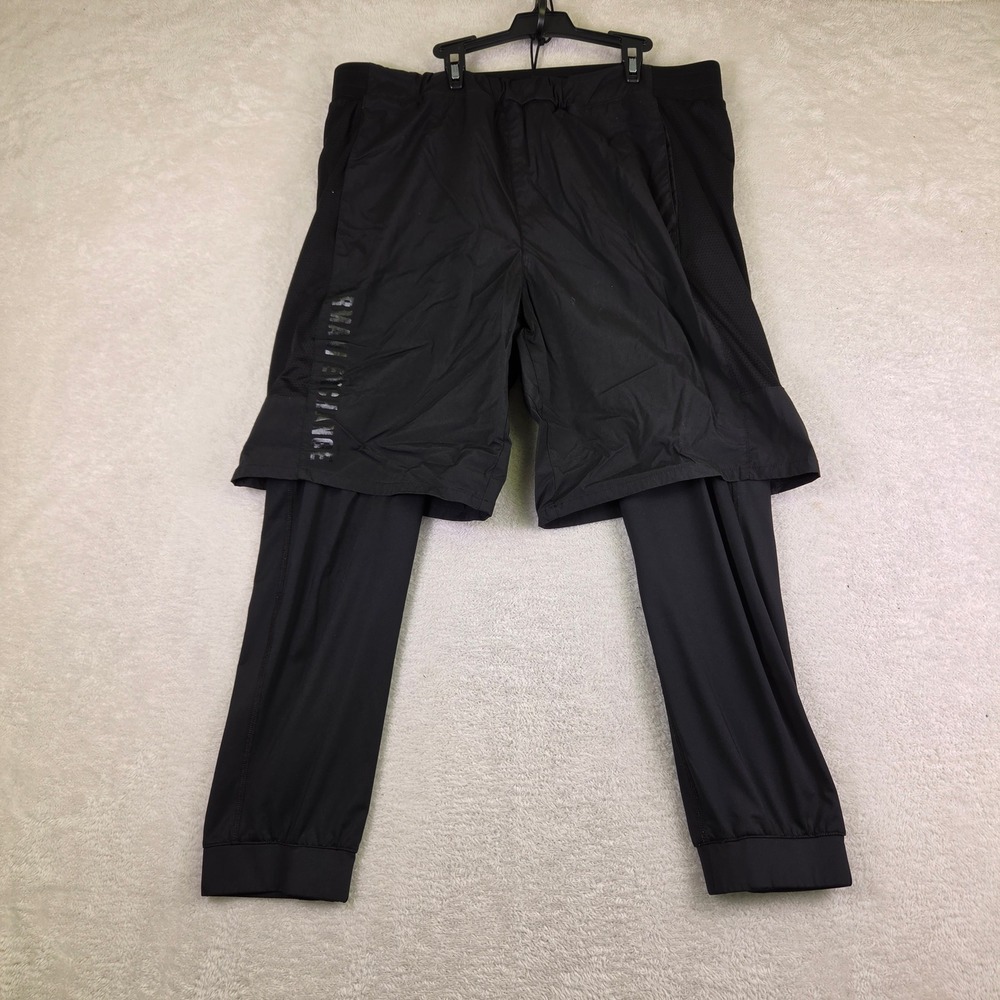 Armani Exchange Mens Black 2-in-1 Layered Shorts Leggings Training Pants Size 36
